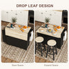 Kitchen Island with Storage, Rolling Kitchen Cart with Foldable Drop Leaf, Power Outlet and USB Ports, Black
