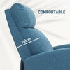 Single Recliner Sofa, Manual Home Theater Seating, Single Reclining Sofa Chair with Padded Seat for Living Room, Blue