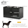 Elevated Dog Bowls for Large Dogs Pet Feeding Station with Stand, Storage, 2 Stainless Steel Food and Water Bowls, Grey