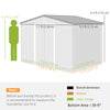 8' x 6' Outdoor Storage Shed, Metal Garden Tool Storage House with Lockable Sliding Doors and Vents for Backyard Patio Lawn
