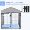 Outdoor Dog Kennel with Waterproof UV-Resistant Cover, 8 x 4 x 6 ft