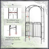 7' Metal Garden Arbor Arch with Scrollwork Doors for Ceremony, Weddings, Party, Backyard, Lawn