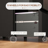 Mobile Vertical Filing Cabinet with Lock, 2-Drawer Steel File Cabinet with Adjustable Hanging Bar for Letter, A4 and Legal Size, Black