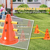 Dog Agility Hurdle Cone Set, Adjustable Obstacle Course Equipment with 8 Cones & 8 Poles, Carry Bag, Orange