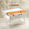 Lift Top Coffee Table with Storage and Hidden Compartment, Modern Convertible Center Table for Living Room, White