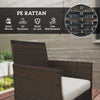 4 Pieces Wicker Outdoor Balcony Furniture Set Rattan Patio Furniture Set with Loveseat Chairs Glass Coffee Table
