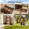 Foldable Dog Car Ramp, Dog Ramp with Anti-Slip Steps, Pet Stairs for Senior Pets to Access Cars and High Beds, Brown