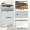 Shoe Storage Cabinet with 4 Flip Drawers and Adjustable Shelf, Shoe Cabinet for 16 Pairs of Shoes, White