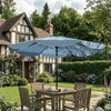 9' x 9' Round Market Umbrella with Valance, Patio Umbrella with Tilt and Crank, for Garden, Deck, Poolside, Sky Blue