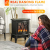 Electric Fireplace Heater, Freestanding Fireplace Stove with Realistic Flame and Overheat Protection, 750W/1500W, Black