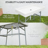 3.4ft Folding Ice Cooler Table with Drain, Outdoor Patio Party Cooler for Drinks, Fishing Cleaning Table with Storage Shelf for Picnic BBQ Camping Wedding, White