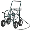 Garden Hose Reel Cart, Portable Hose Organizer with Hose Guide System, 4 Wheels & Storage Basket for Yard, Garden, Farm