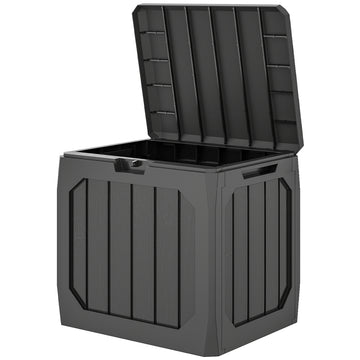 32 Gallon Deck Box, Resin Outdoor Storage Box with Handles, Waterproof and UV Resistant Storage Container
