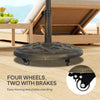 Round Patio Umbrella Base with Wheels, 44 lbs Resin Umbrella Stand Base, 1.3