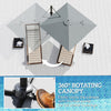 8 FT Aluminium Cantilever Patio Umbrella with 360° Rotation, Cross Base, Crank and Tilt for Garden, Patio, Dark Grey