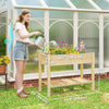 Elevated Planter Box with Legs and Storage Shelf, Raised Garden Bed, Elevated Wooden Planter Box, Natural