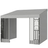 10' x 10' Wall Pergola, Outdoor Gazebo with 2 Curtains and 2 Nettings, UV Resistant, for Patio, Deck
