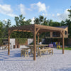 10' x 12' Wood Pergola, Outdoor Gazebo Grape Trellis for Climbing Plant Support, Garden, Patio, Backyard, Deck, Brown