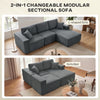 2-in-1 Modular Sectional Sofa, Boneless L Shaped Couch Sofa Bed