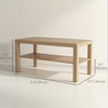 2 Tier Coffee Table with Storage Shelf, Rectangular Center Table for Living Room, Home Office Furniture Nature Wood