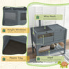 Wooden Tortoise House Habitat with Shelf, Light Support Frame, Tray for Indoor Use, 33