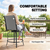 Outdoor Bar Stools Set of 2, 360° Swivel Bar Height Chairs, 26.8