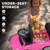 Qaba 3 in 1 Toddler Push Car Licensed Mercedes-Benz with Push Handle, Canopy, Guardrails, Horn, Music for 18-36 Months, Pink