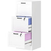 3 Drawer Filing Cabinet with Lock, Office Storage Cabinet with Adjustable Hanging Bars for A4 Letter Size Files, White