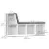 Multi-Purpose Bookshelf with 5 Cubes, 5-Cubby Bookcase with Cushioned Reading Nook and Storage Shelves, Grey