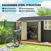 8.5' x 5.5' Metal Garden Storage Shed, Outdoor Tool Storage House with Lockable Door, Vents, Sloped Roof, Dark Grey