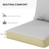 Seat Cushion Back Pillows Replacement Set of 2, Patio Chair Cushions Set for Indoor Outdoor, Light Grey