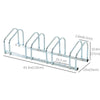 Soozier 4-Bike Bicycle Floor Parking Rack Cycling Storage Stand Garage Organizer for Indoor and Outdoor Use