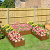 DIY 5-box Garden Planter with Open Bottom for Outdoor Plants, Vegetables, Flowers, Herbs, Brown