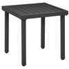 Outdoor Side Table, Patio End Table with Umbrella Hole, Small Coffee Table with Steel Frame for Balcony, Gray