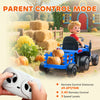 Qaba 12V Kids Ride On Tractor with Trailor, Remote Control, Music, Lights, Shifter, for Kids Ages 3-8 Years