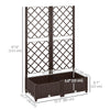 Raised Garden Bed with Trellis, Plastic Raised Flower Bed with Drainage Holes and Drain Plugs, 32