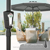 10 ft Patio Umbrella with Push Button Tilt and Crank, Outdoor Market Table Umbrella Parasol, Dark Grey