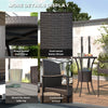 3 Pieces Patio Bar Set, Rattan Bistro Table and Chairs, Outdoor Conversation Furniture Set with Ice Bucket, Dark Brown