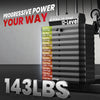 Soozier Home Gym Equipment Weight Training Machine, Multifunction Workout Machine with 143lbs Weight Stack for Full Body Workout and Strength Training, Black, Red