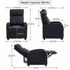 Single Recliner Sofa, Manual Home Theater Seating, Single Reclining Sofa Chair with Padded Seat for Living Room