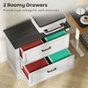 Lateral Filing Cabinet, Farmhouse File Cabinet with 2 Silent Drawers for Letter/A4/Legal Size Files, White