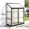 Polycarbonate Greenhouse with 2-Tier Shelves Gardening Green House for Patio Garden, Black