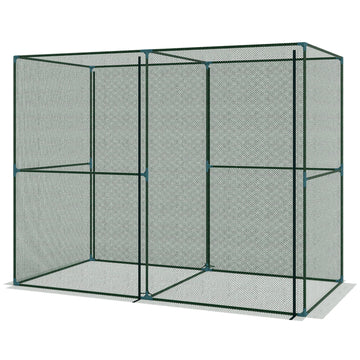 8' x 4' Crop Cage, Plant Protection Tent with Zippered Doors for Vegetable Garden, Backyard, Green