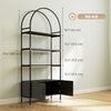 4-Tier Arched Shelving Unit with Cabinet, Bookshelf for Living Room, Office, 31.5