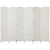 6ft Folding Room Divider, 6 Panel Wall Partition with Wooden Frame for Bedroom, Home Office, White