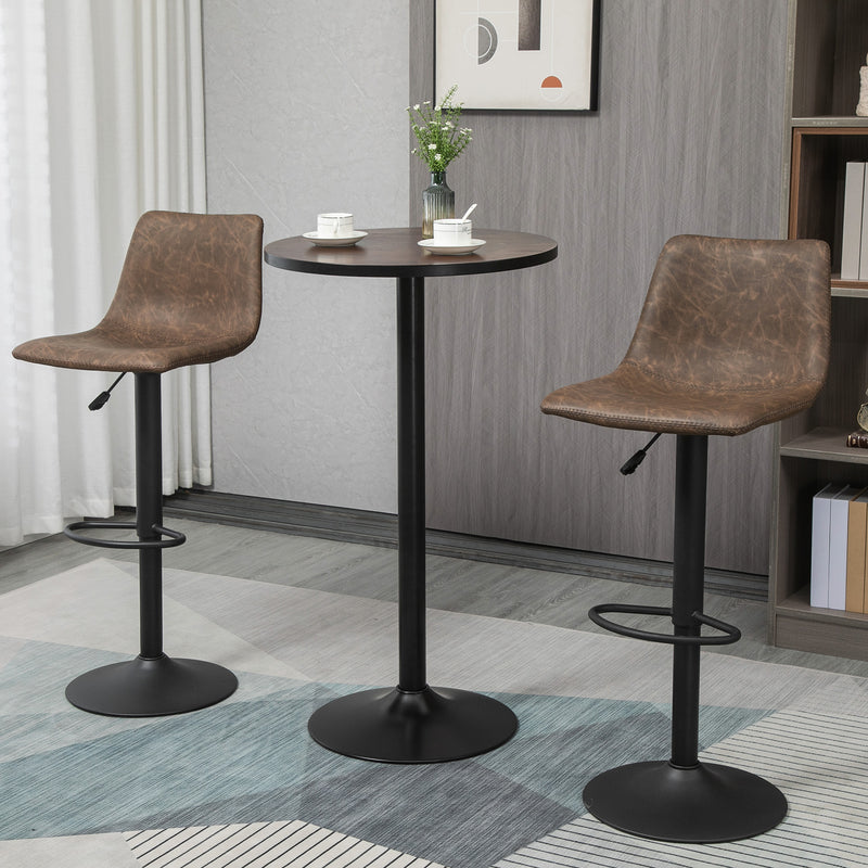 Round Bar Table 41 Inch Height, Industrial High Bistro Table with Metal Base and Elm Wood Top, Bar Height Table for Kitchen, Pub, Breakfast Area