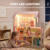 Dollhouse with 8 PCS Accessories, Dreamhouse Villa with LED Light, 3-Story Doll House with 6 Rooms for Girls 3-6 Years