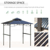 8' x 5' Hardtop Grill Gazebo, Aluminium BBQ Canopy Gazebo, Outdoor Canopy with Side Shelves & Double Roof