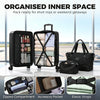 3-Piece Luggage Set, Expandable Carry On Suitcase Set with Travel Duffel Bag, Toiletry Bag, TSA Lock, Hard Shell, Black
