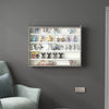 5-Tier Display Cabinet, Shot Glass Display Case, Glass Curio Cabinet with 2 Glass Doors and 4 Adjustable Shelves, White